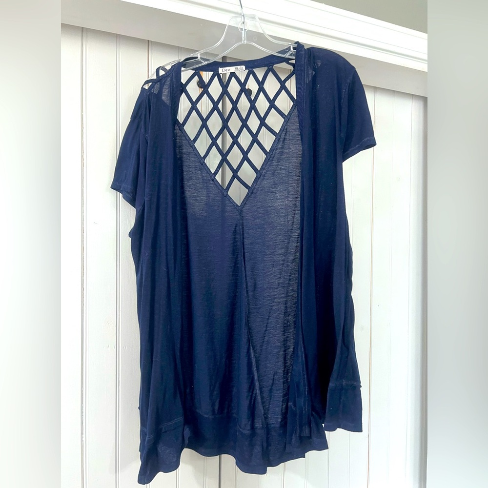 Navy short sleeve vest